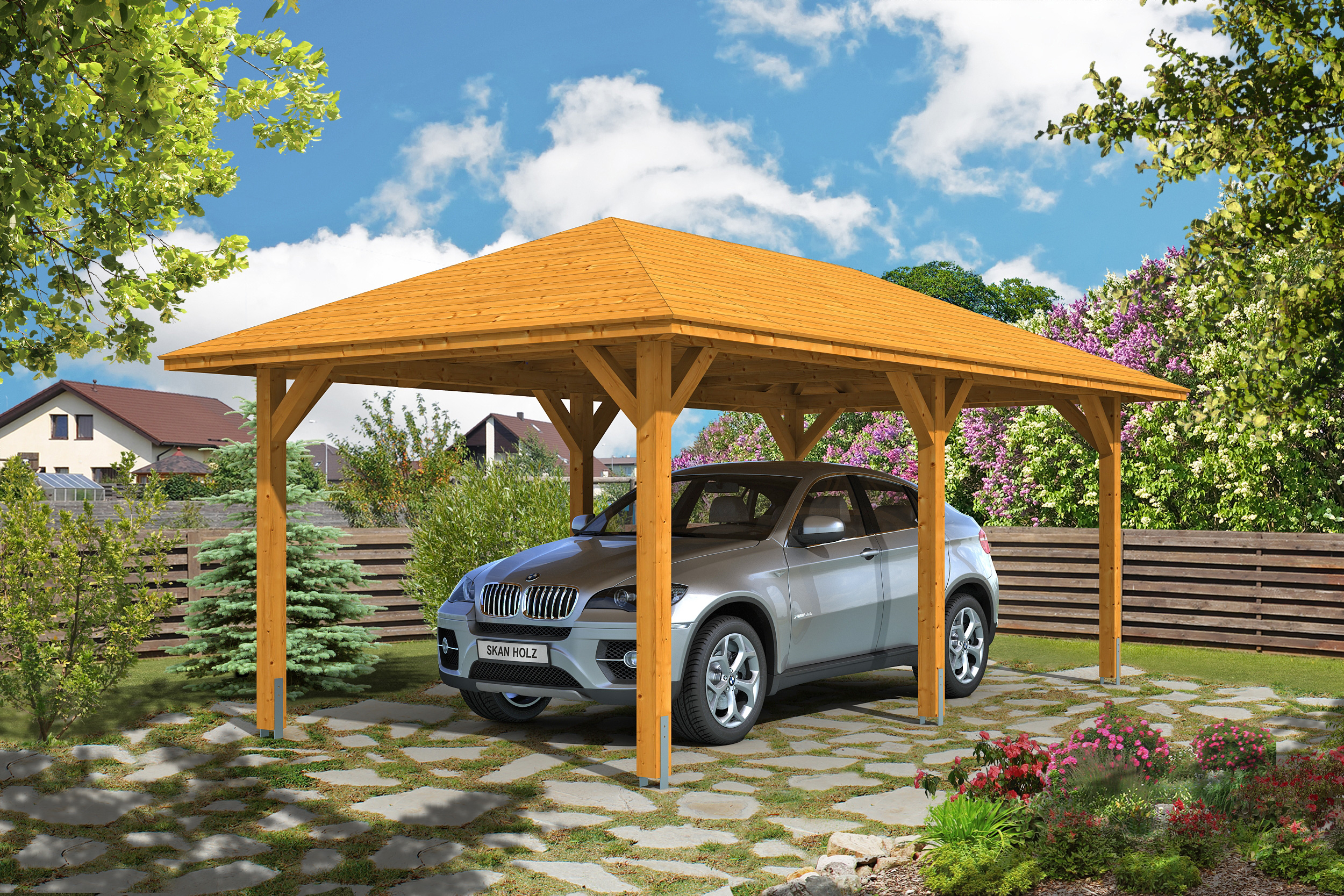 Carport Taunus 374 x 656 cm, eiche hell Carport Taunus 374 x 656 cm, eiche hell