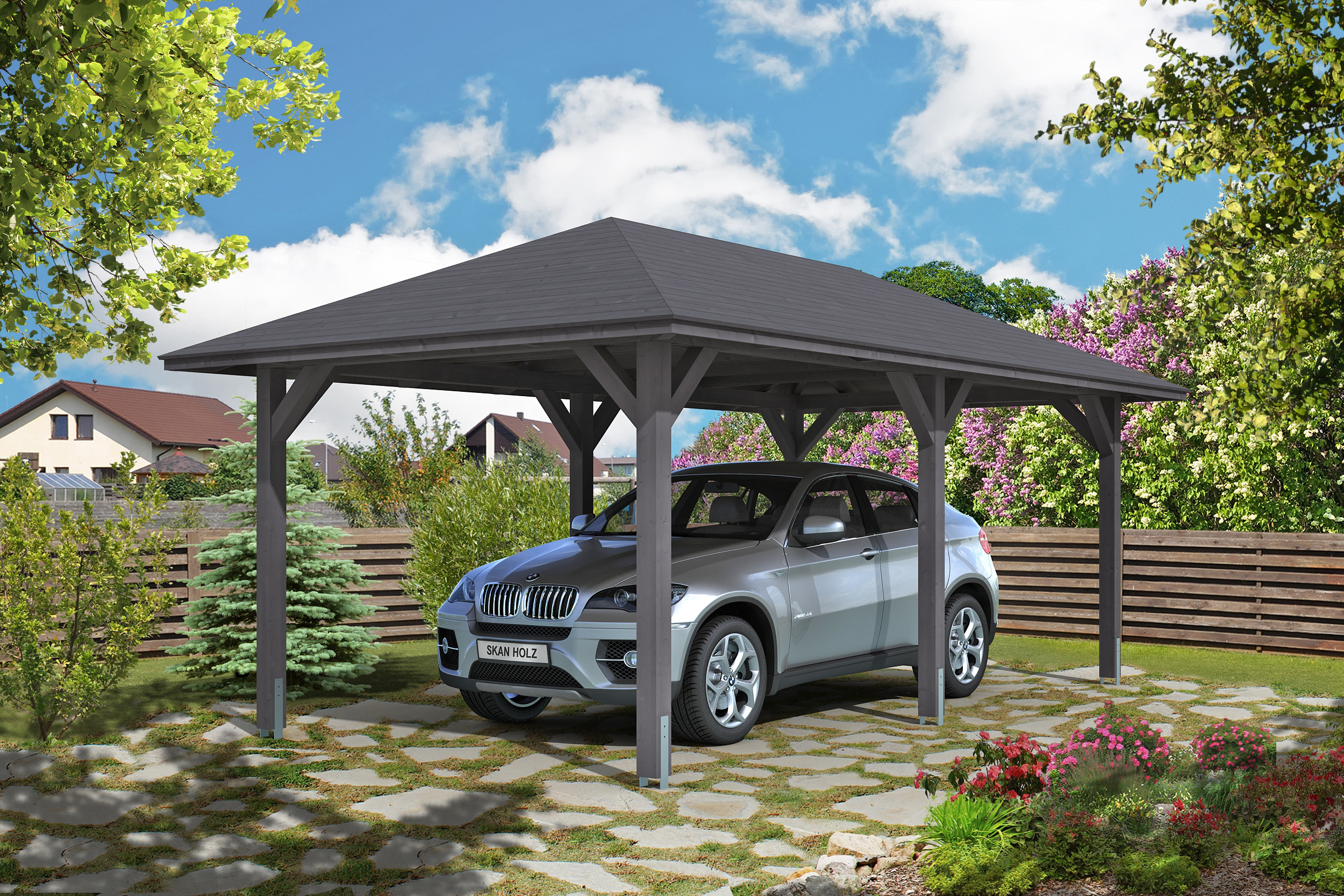Carport Taunus 374 x 656 cm, schiefergrau Carport Taunus 374 x 656 cm, schiefergrau