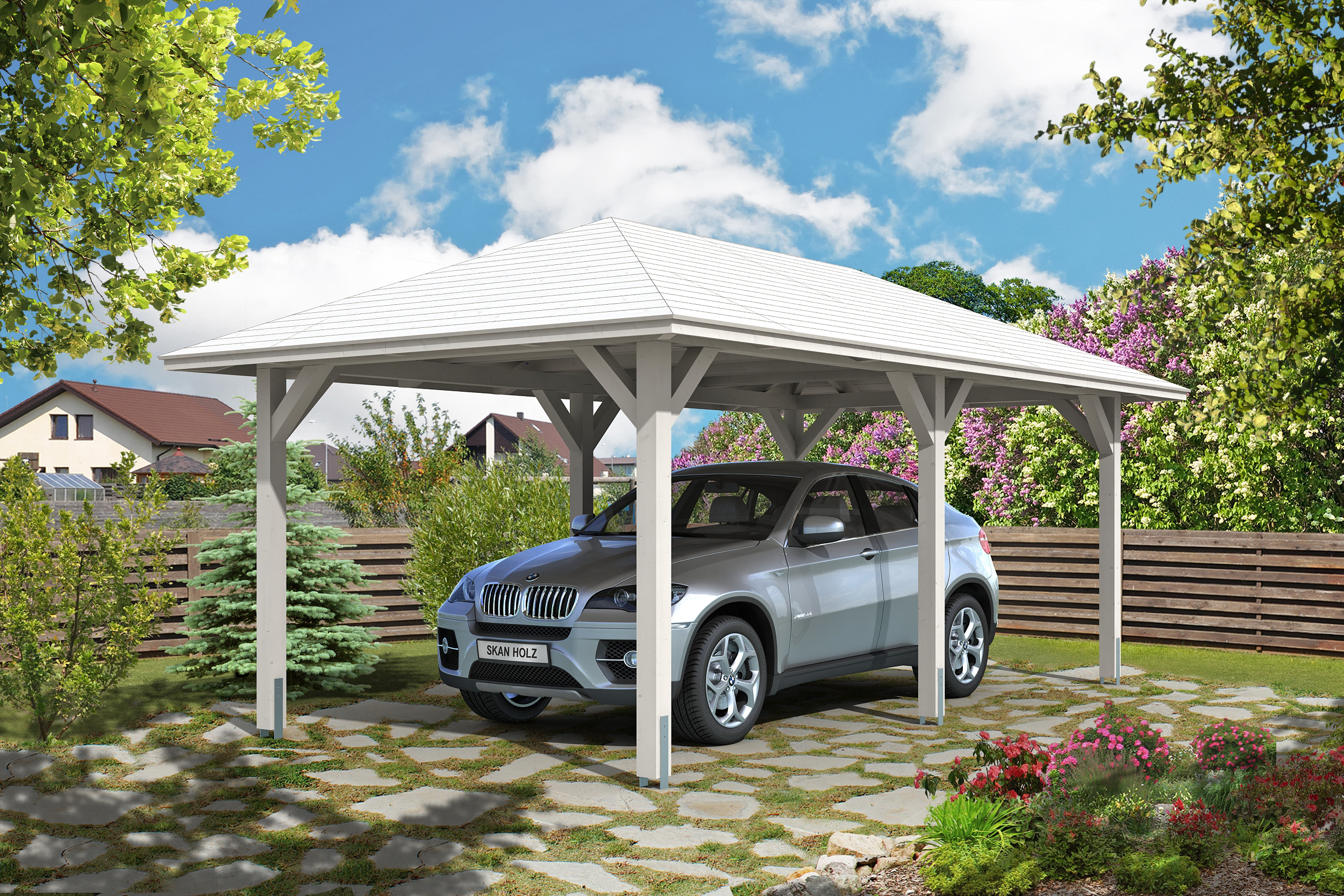 Carport Taunus 374 x 656 cm, weiß Carport Taunus 374 x 656 cm, weiß