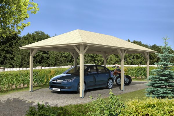 Carport Taunus 439 x 786 cm, natur