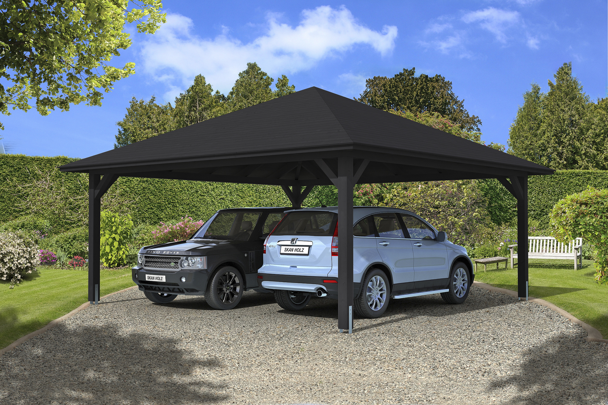 Carport Taunus 634 x 634 cm, anthrazit Carport Taunus 634 x 634 cm, anthrazit