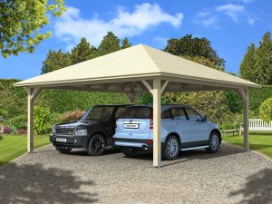 Carport Taunus 634 x 634 cm, natur