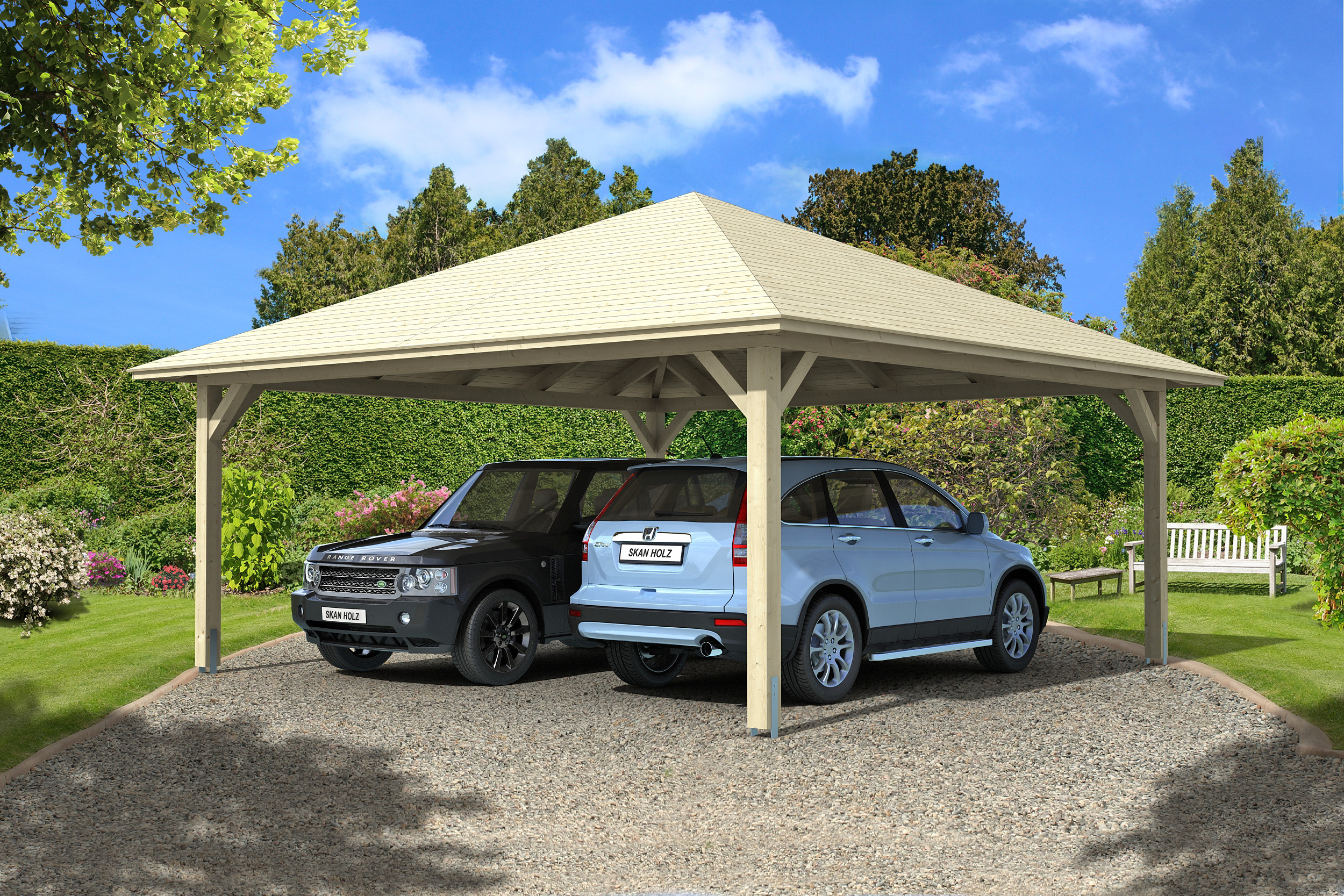 Carport Taunus 634 x 634 cm, natur Carport Taunus 634 x 634 cm, natur