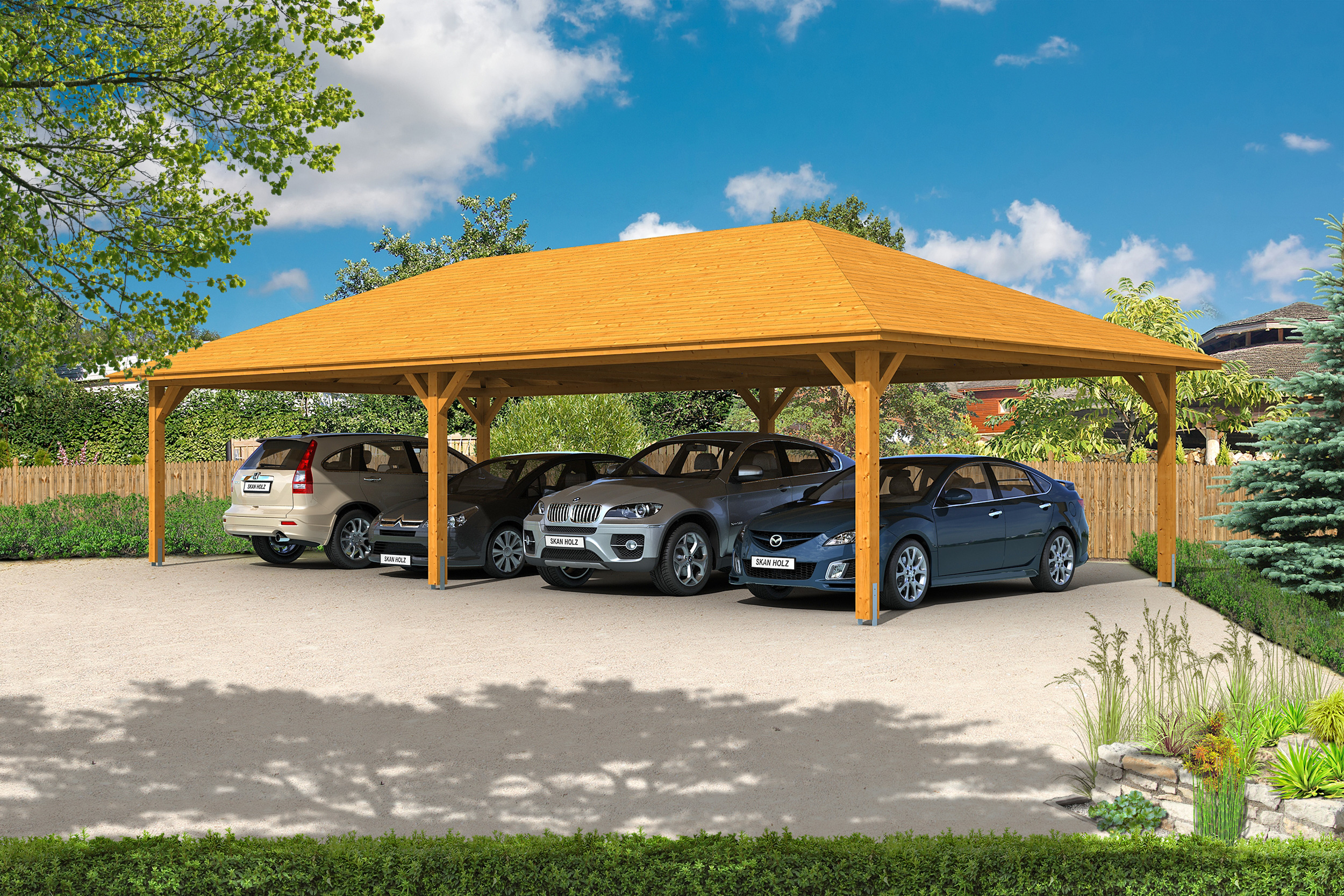 Carport Taunus 1176 x 634 cm, eiche hell Carport Taunus 1176 x 634 cm, eiche hell