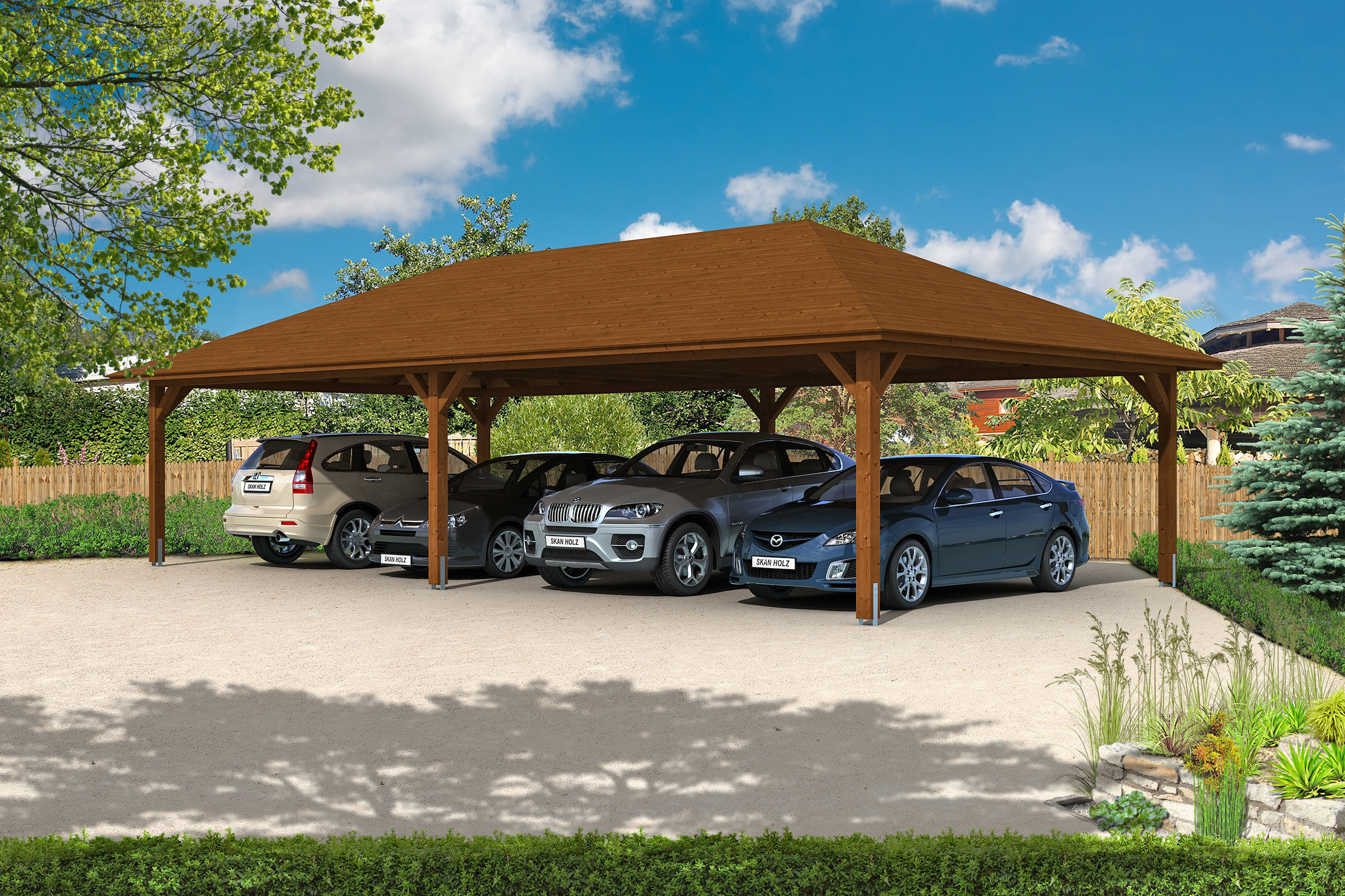 Carport Taunus 1176 x 634 cm, nussbaum Carport Taunus 1176 x 634 cm, nussbaum