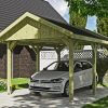 Carport Wallgau 380 x 500 cm, schwarze Schindeln Carport Wallgau 380 x 500 cm, schwarze Schindeln