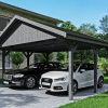 Carport Wallgau 620 x 500 cm, schiefergrau, schwarze Schindeln