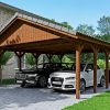Carport Wallgau 620 x 750 cm, nussbaum, Dachlattung Carport Wallgau 620 x 750 cm, nussbaum, Dachlattung