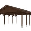 Carport Wallgau 620 x 750 cm, nussbaum, schwarze Schindeln Carport Wallgau 620 x 750 cm, nussbaum, schwarze Schindeln