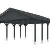 Carport Wallgau 620 x 750 cm, schiefergrau, rote Schindeln Carport Wallgau 620 x 750 cm, schiefergrau, rote Schindeln