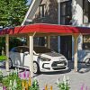 Carport Wendland 362 x 628 cm mit EPDM-Dach, rote Blende