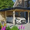 Carport Wendland mit Abstellraum 362 x 870 cm mit EPDM-Dach, schwarze Blende