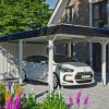 Carport Wendland mit Abstellraum 362 x 870 cm mit EPDM-Dach, schwarze Blende, weiß
