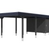 Carport Wendland 362 x 870 cm mit Aluminiumdach, schwarze Blende, anthrazit