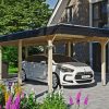 Carport Wendland 362 x 870 cm mit EPDM-Dach, schwarze Blende