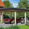 Carport Wendland 409 x 628 cm mit EPDM-Dach, schwarze Blende Carport Wendland 409 x 628 cm mit EPDM-Dach, schwarze Blende