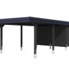 Carport Wendland 409 x 870 cm mit Aluminiumdach, schwarze Blende, anthrazit