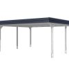 Carport Wendland 630 x 637 cm mit Aluminiumdach, schwarze Blende, weiß