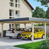 Carport Wendland 630 x 637 cm mit EPDM-Dach, schwarze Blende