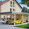 Carport Wendland mit Abstellraum 630 x 879 cm mit EPDM-Dach, schwarze Blende
