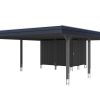 Carport Wendland 630 x 879 cm mit Aluminiumdach, schwarze Blende, schiefergrau