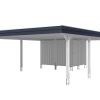 Carport Wendland 630 x 879 cm mit Aluminiumdach, schwarze Blende, weiß Carport Wendland 630 x 879 cm mit Aluminiumdach, schwarze Blende, weiß