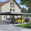 Carport Wendland 630 x 879 cm mit EPDM-Dach, schwarze Blende, anthrazit