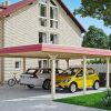 Carport Wendland 630 x 879 cm mit EPDM-Dach, rote Blende