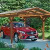 Carport Westerwald 362 x 541 cm, nussbaum