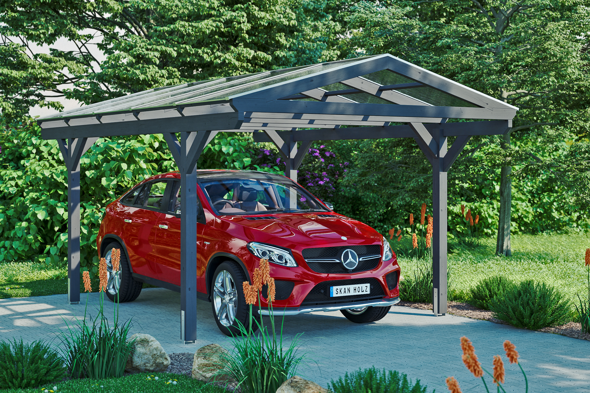 Carport Westerwald 362 x 541 cm, schiefergrau
