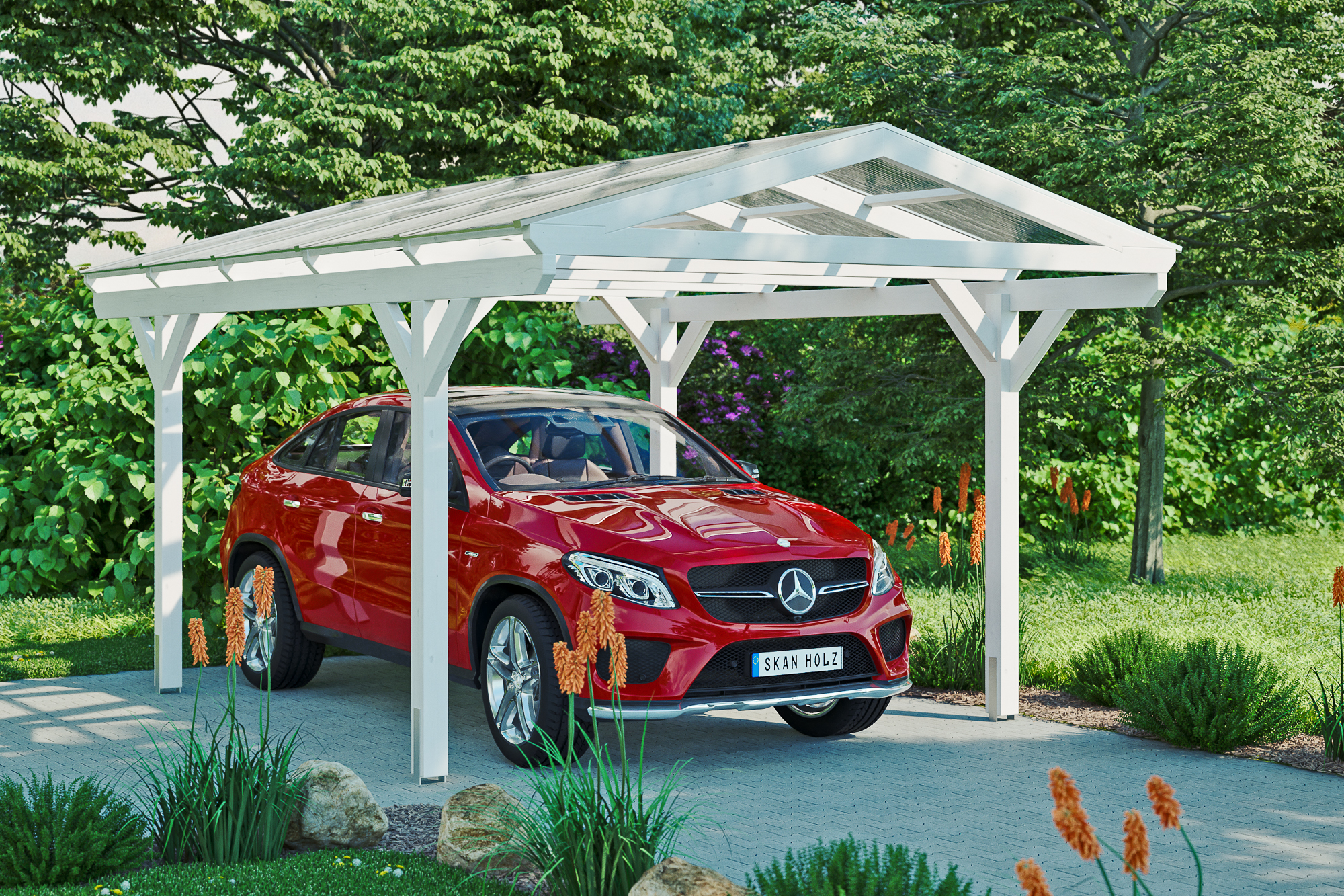 Carport Westerwald 362 x 541 cm, weiß