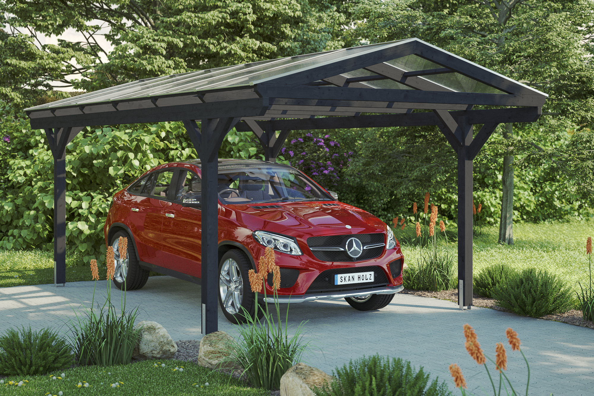 Carport Westerwald 362 x 648 cm, anthrazit