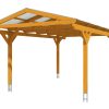 Carport Westerwald 362 x 648 cm, eiche hell