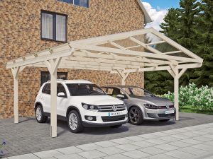 Carport Westerwald 570 x 541 cm, natur
