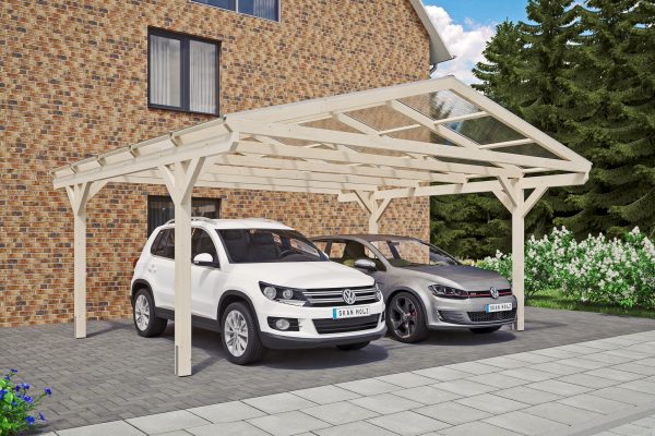 Carport Westerwald 570 x 541 cm, natur