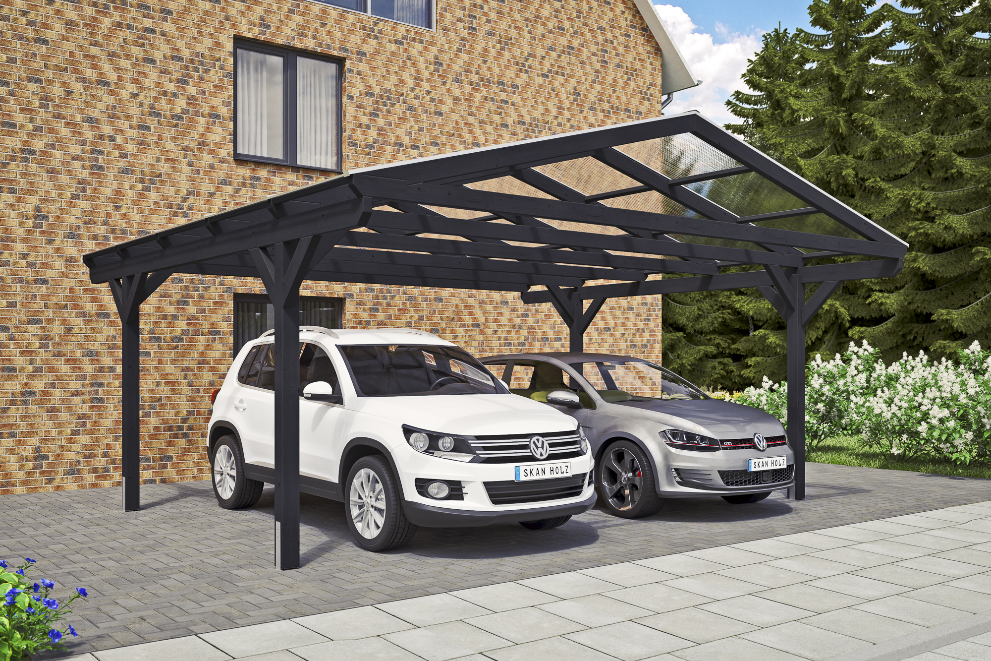 Carport Westerwald 570 x 541 cm, anthrazit
