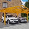 Carport Westerwald 570 x 541 cm, eiche hell