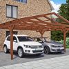 Carport Westerwald 570 x 541 cm, nussbaum