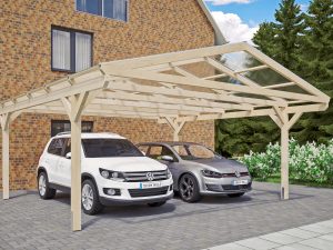 Carport Westerwald 570 x 648 cm, natur