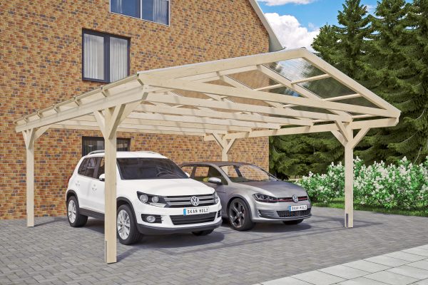 Carport Westerwald 570 x 648 cm, natur