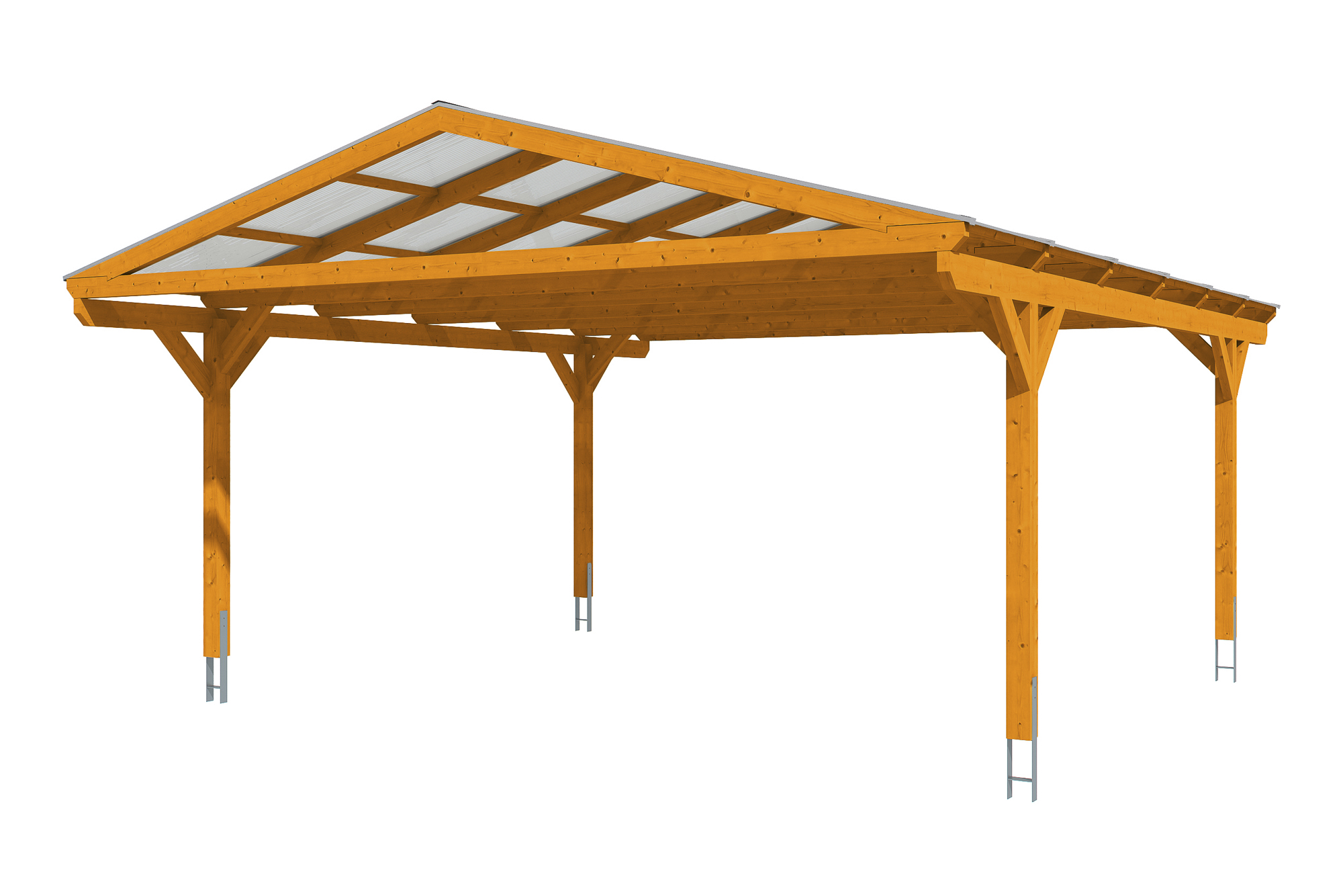 Carport Westerwald 570 x 648 cm, eiche hell