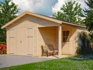 Holzgarage Varberg 2, 500 x 525 cm, natur