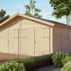 Holzgarage Varberg 3, 570 x 525 cm, natur
