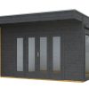 Gartenhaus Tokio 4, 402 x 402 cm, doppelschalig, schiefergrau