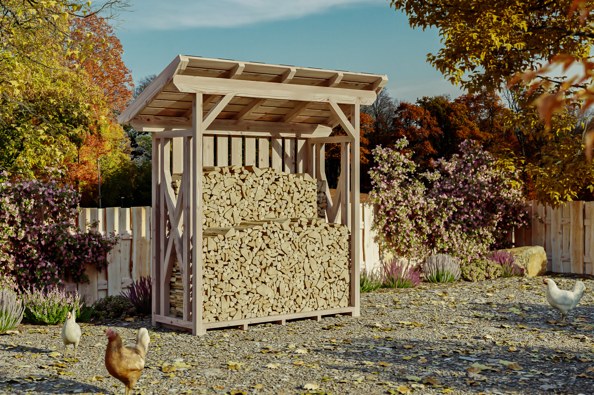 Holzunterstand Lars 1, 240 x 102 cm, natur
