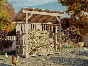 Holzunterstand Lars 2, 290 x 128 cm, natur