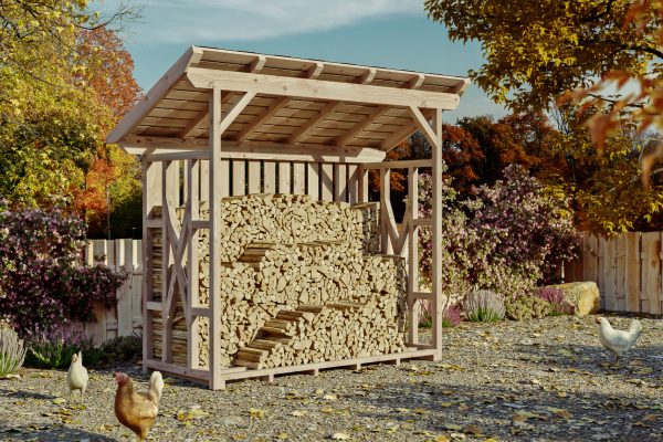 Holzunterstand Lars 2, 290 x 128 cm, natur