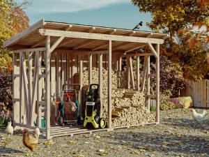 Holzunterstand Max 2, 370 x 160 cm, natur