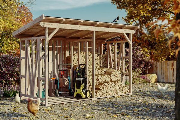 Holzunterstand Max 2, 370 x 160 cm, natur