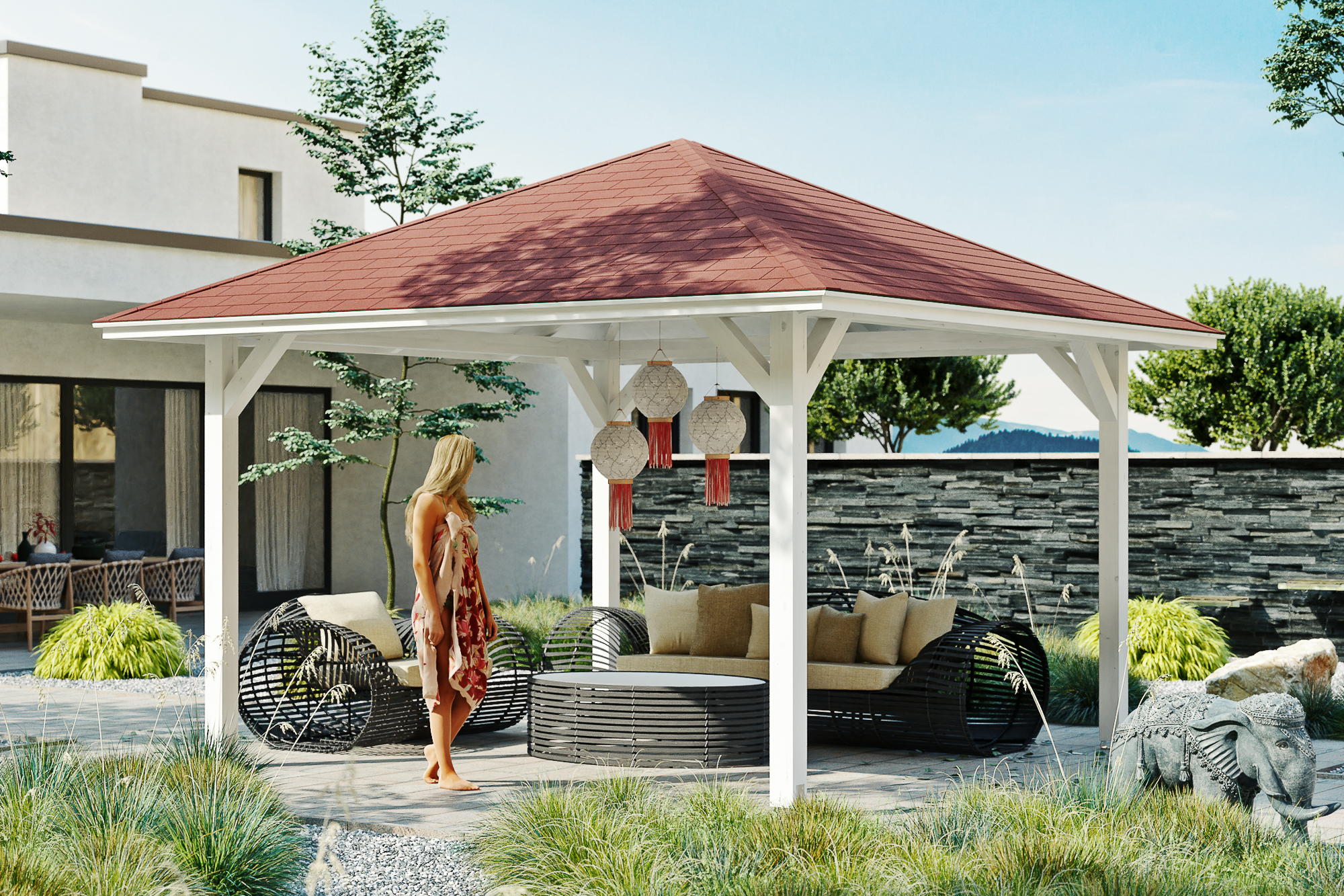 Pavillon Cannes 2, Leimholz, weiss